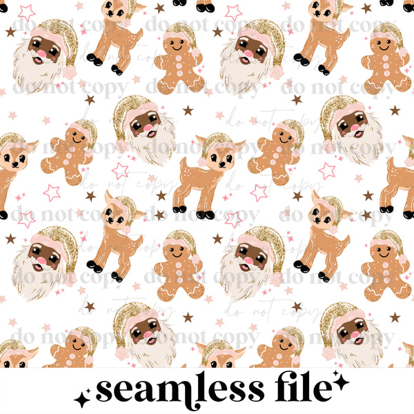 Glitter Santa with 2 skin tones Seamless