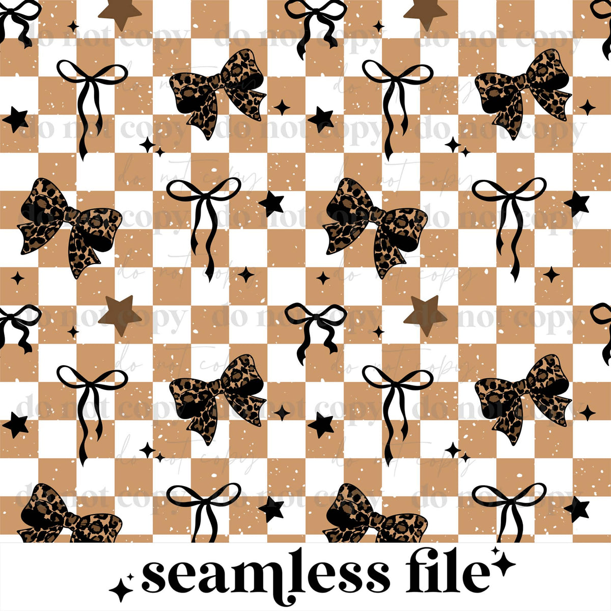 Tan Checker Bow Seamless