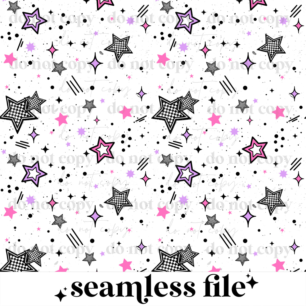 Pink And Purple Stars Seamless