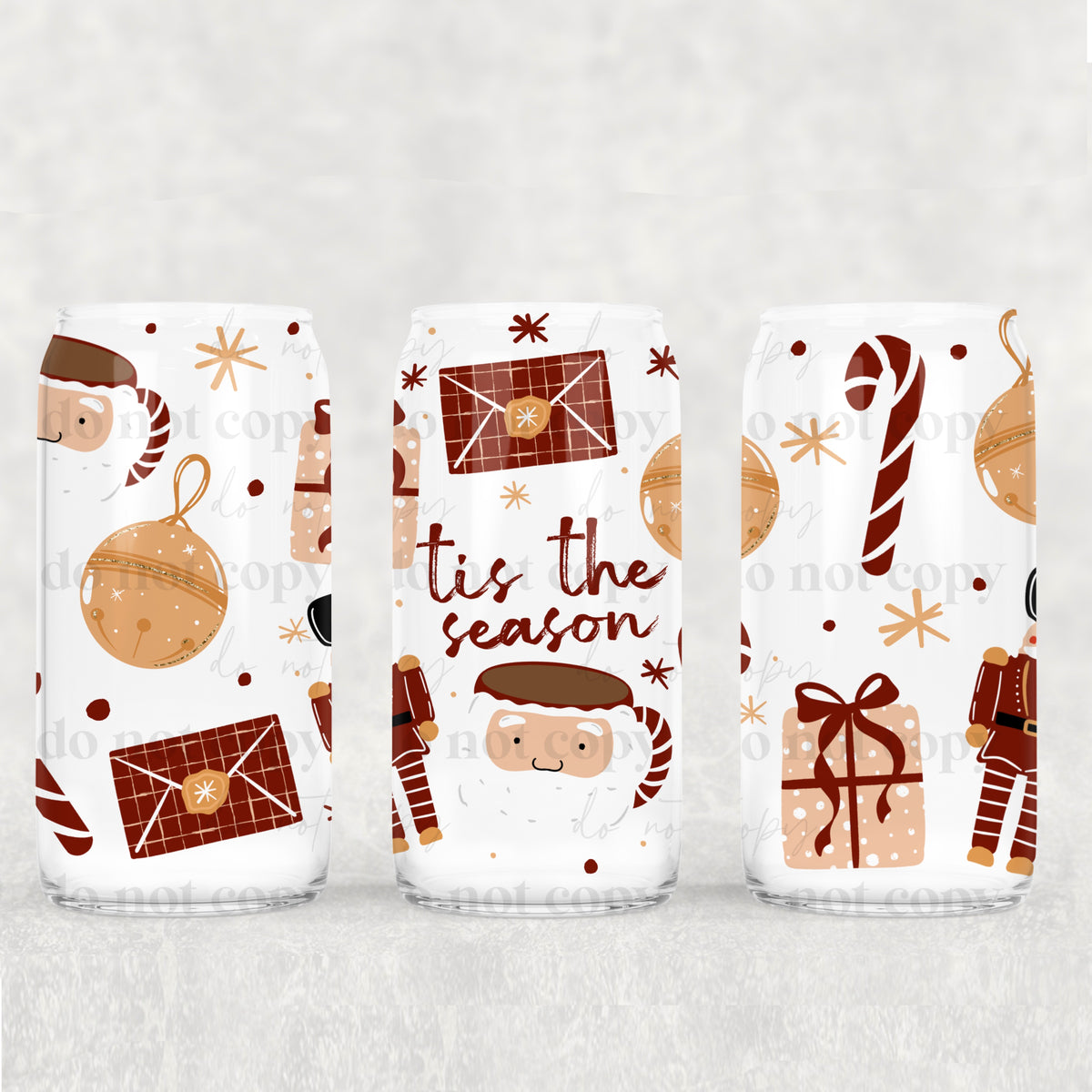 Tis the season nutcracker 16oz Glass Wrap