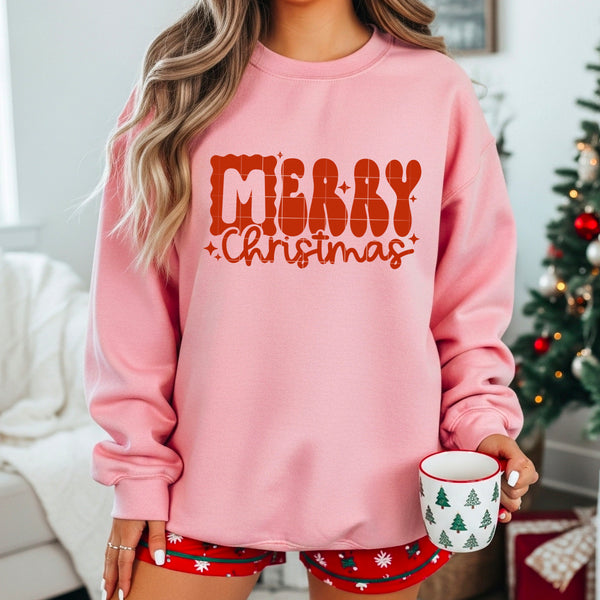 Merry Christmas single color PNG (red and white)