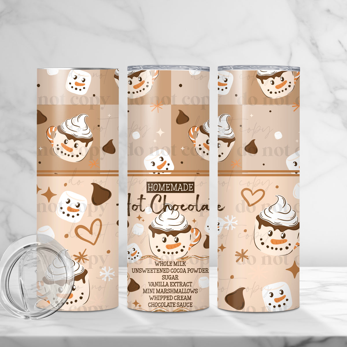 Hot Cocoa Recipe Tumbler Wrap