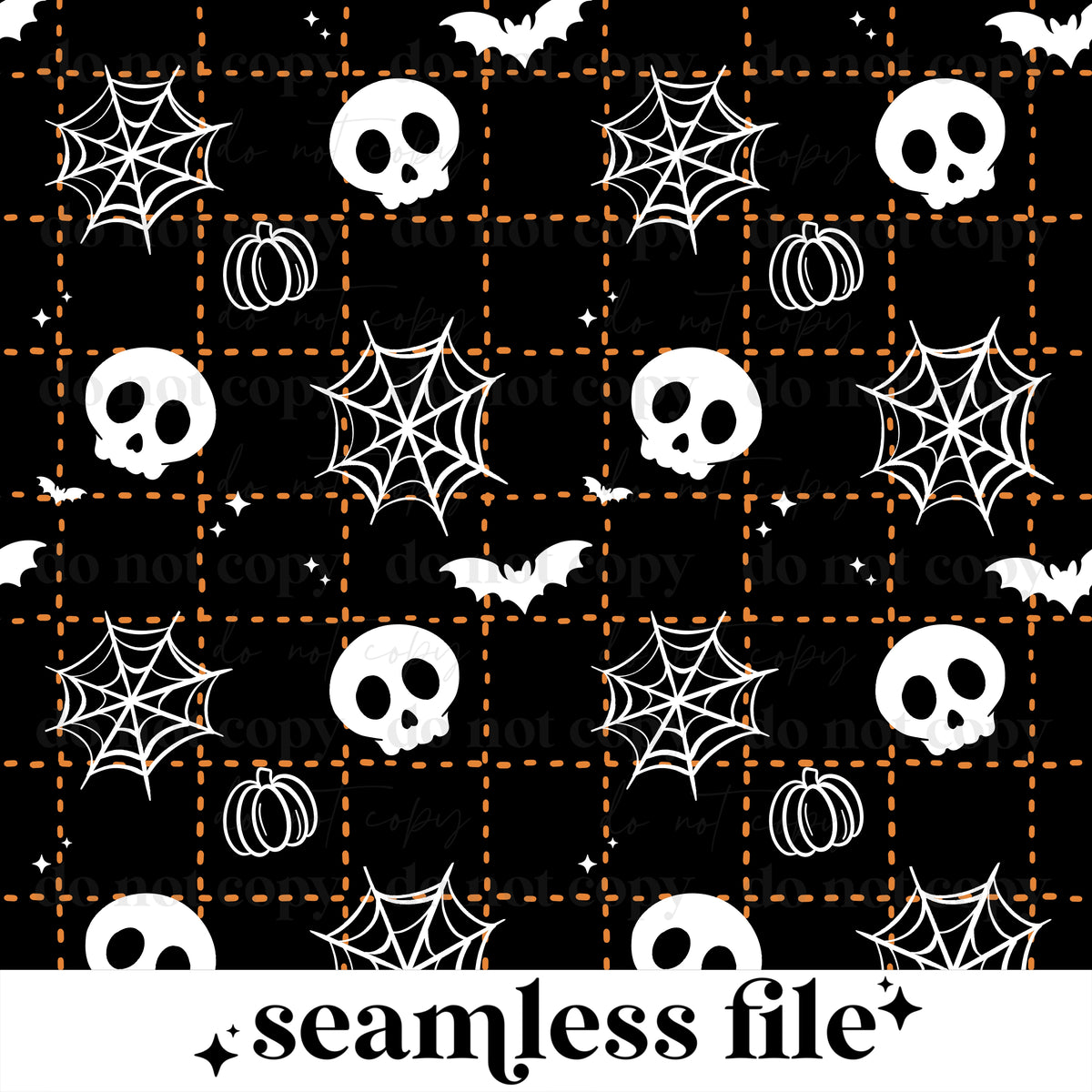 Spooky Season Grid Seamless
