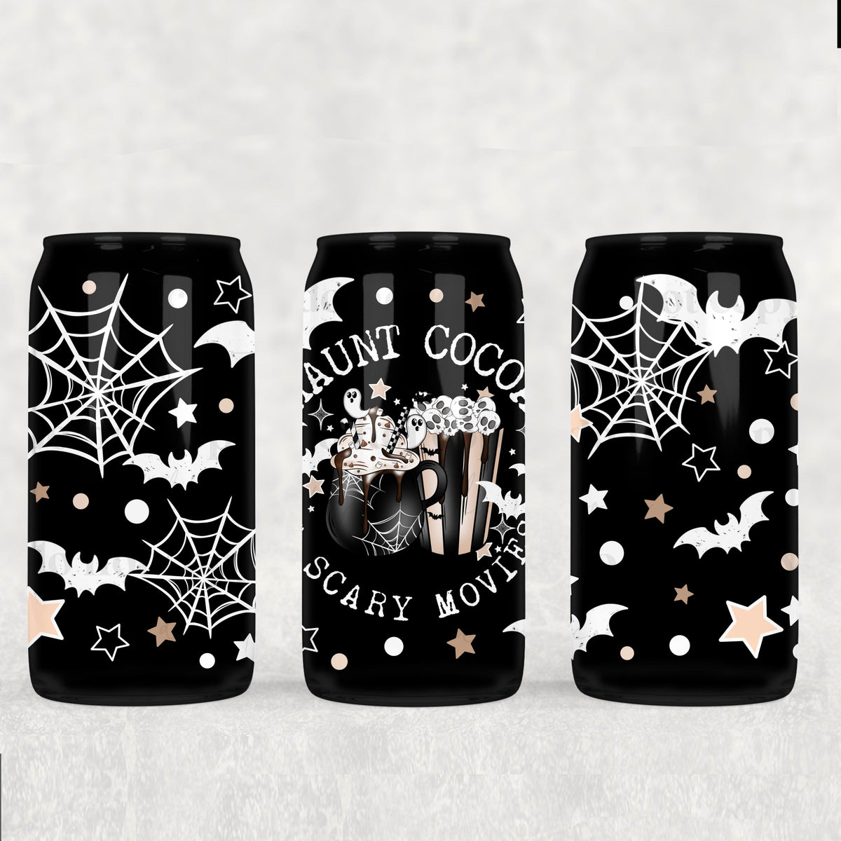 Haunt cocoa 16oz Glass Wrap (white and black versions)