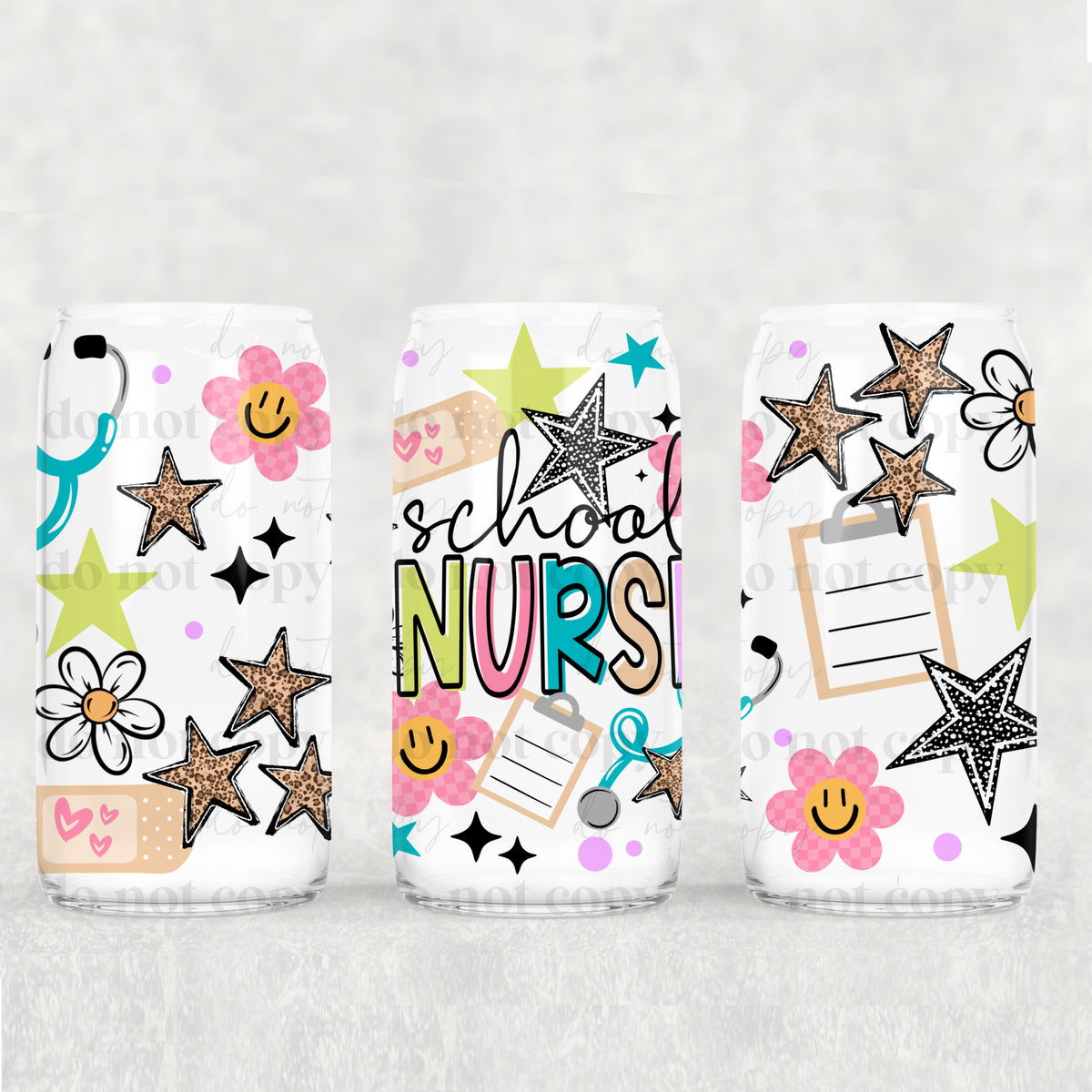 School Nurse 16oz Glass Wrap
