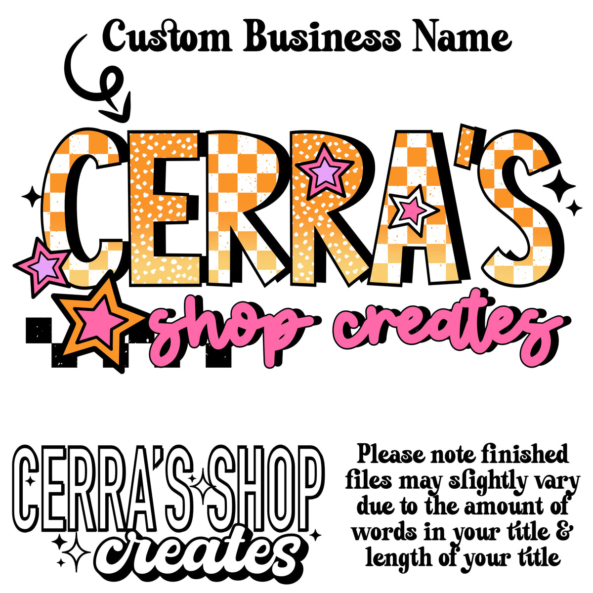 Pink & Orange Stars Biz Name (I’ll add the name)