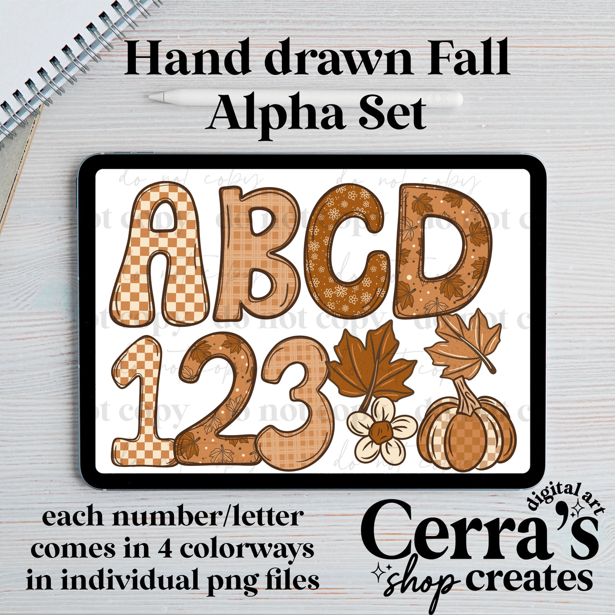Fall Alphabet Clipart set