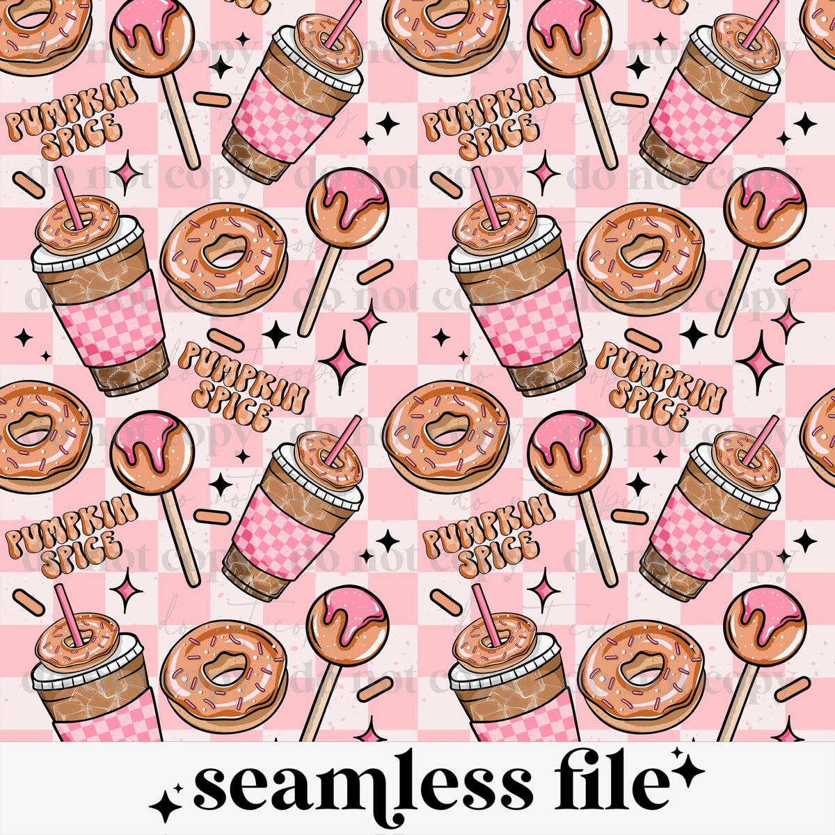 Pumpkin Spice Coffee & Donuts Seamless