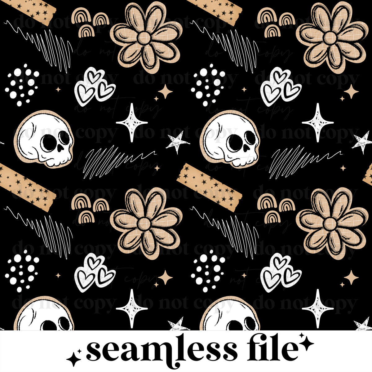 Skull Scrapbook Seamless