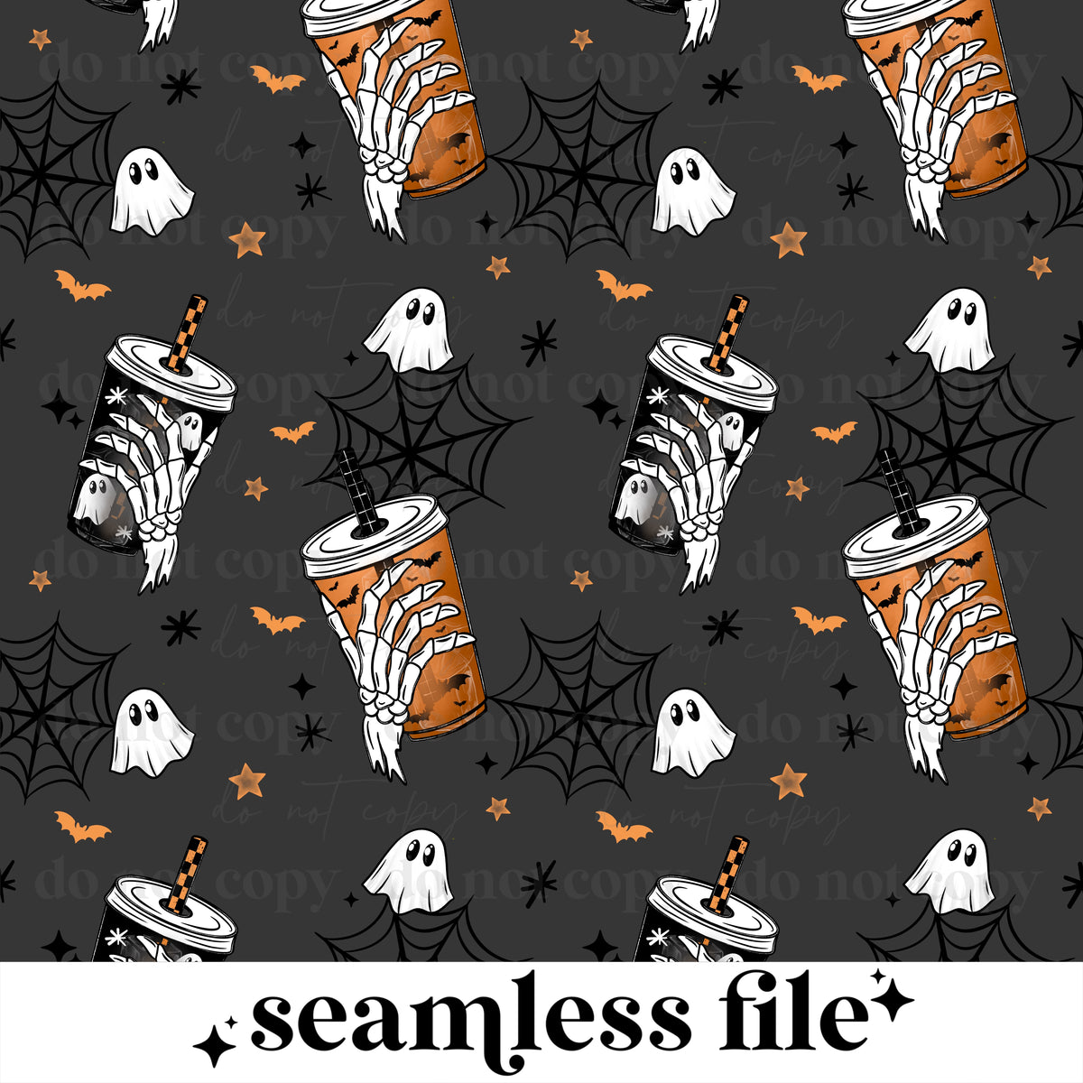 Halloween Skellie Hand Coffees Seamless