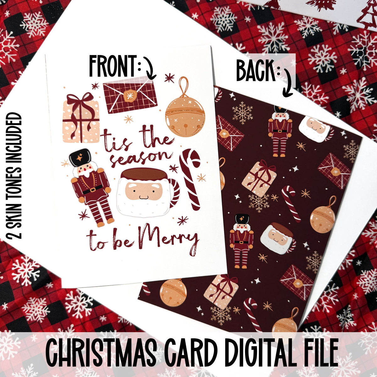Tis The Season Printable Card: digital download