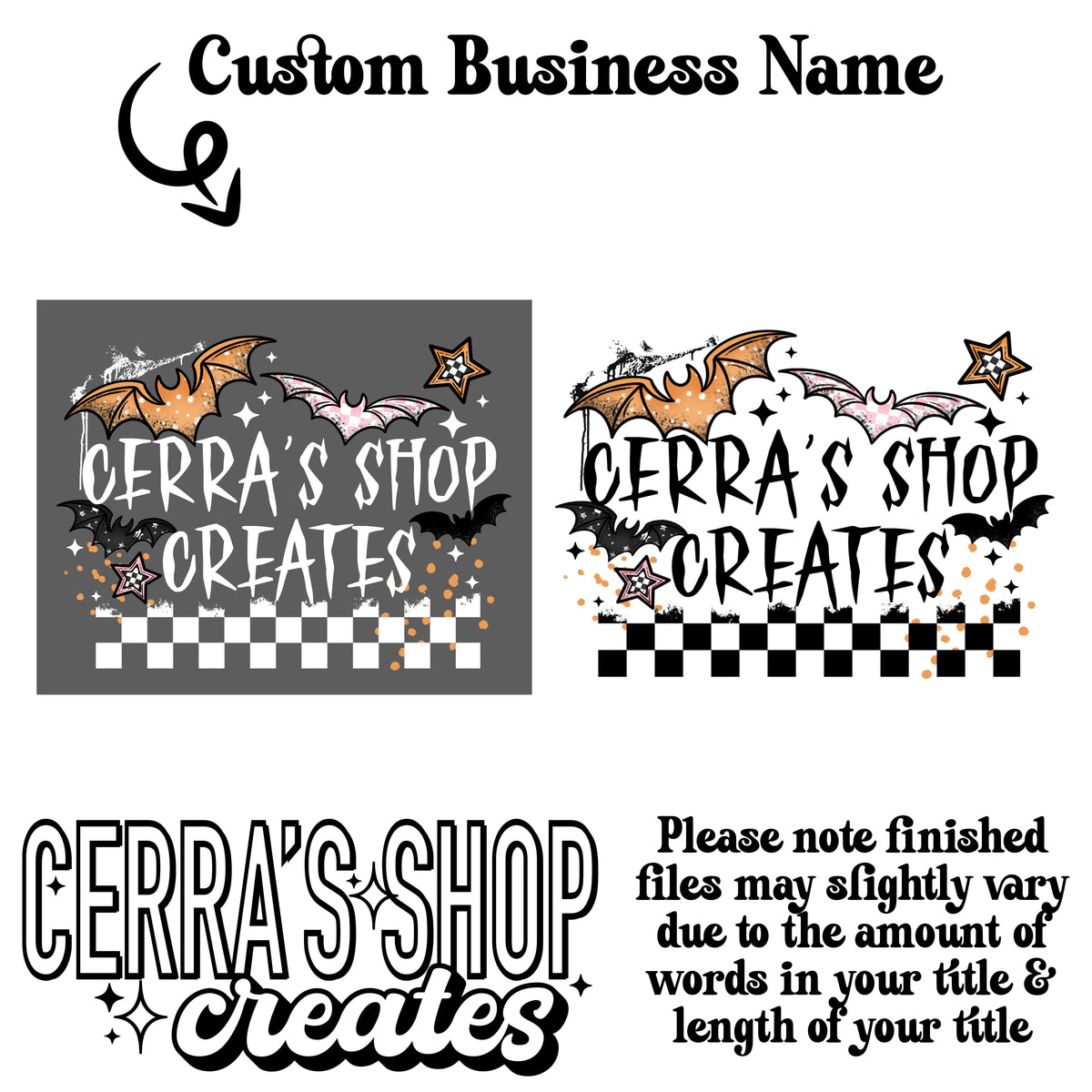 Grunge Patterned Bats Biz Name (I’ll add the name)