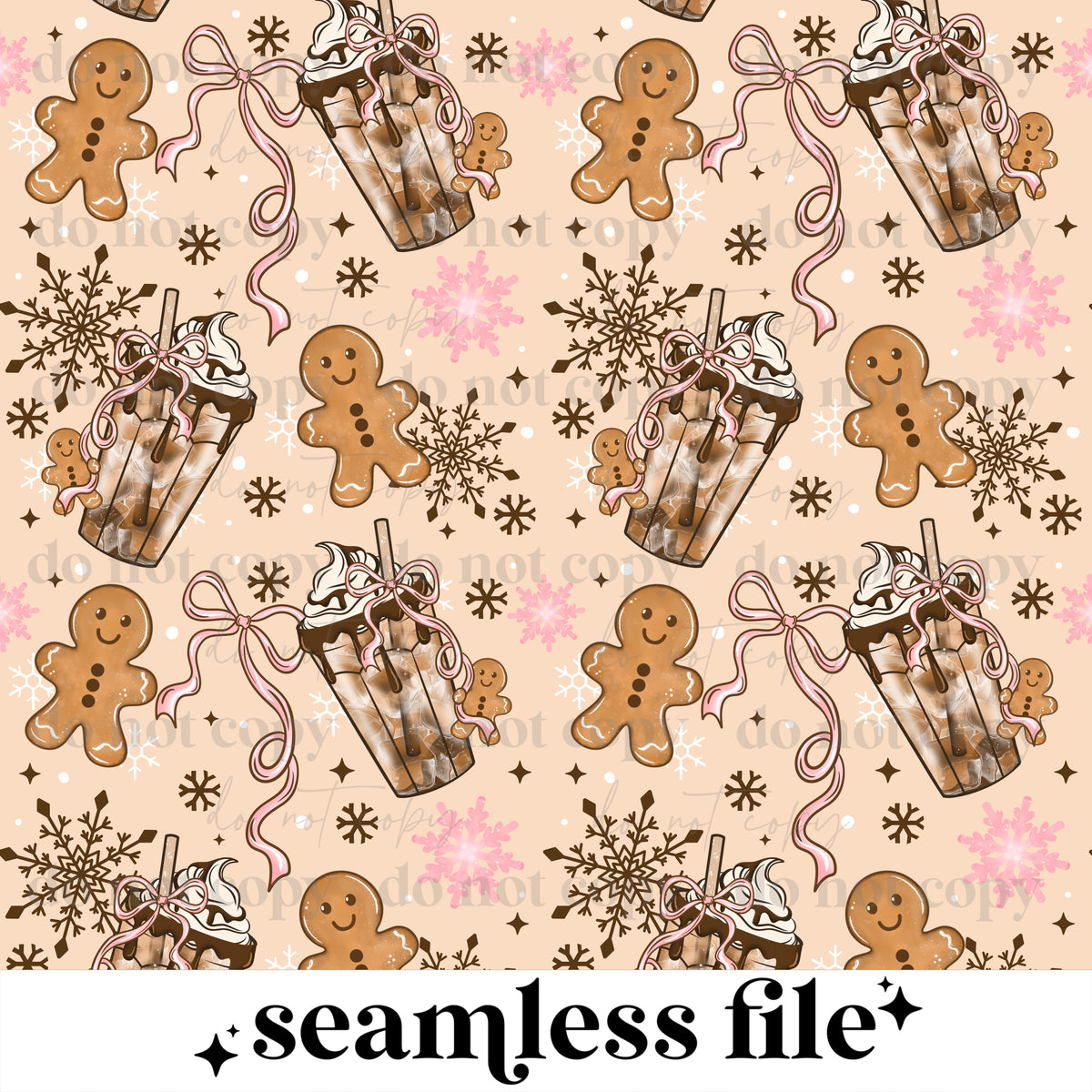 Gingerbread coffee bow Seamless