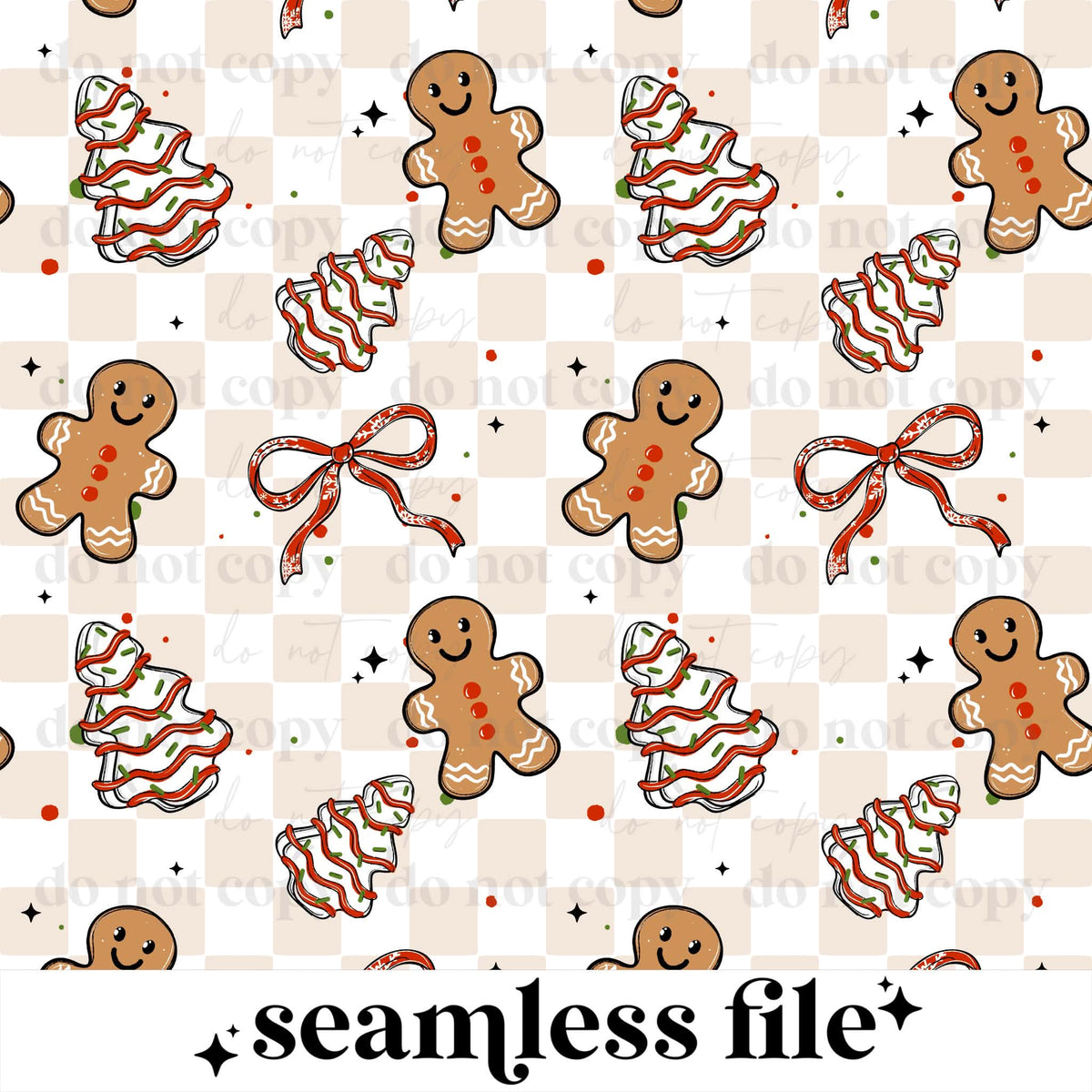 Gingerbread Tree Cake Seamless