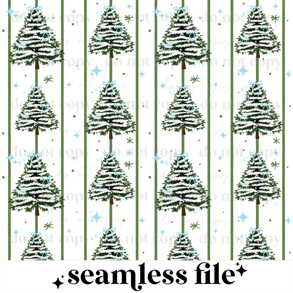 Hello Winter Bow Tree Seamless
