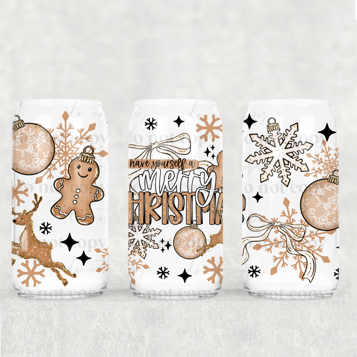 Merry little christmas 16oz Glass Wrap