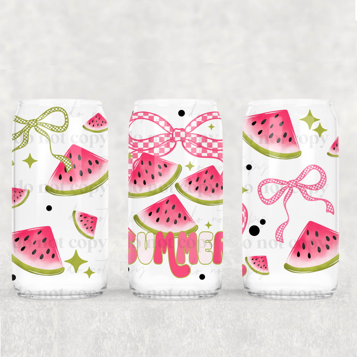 Sweet Summer watermelon 16 Oz Glass Wrap