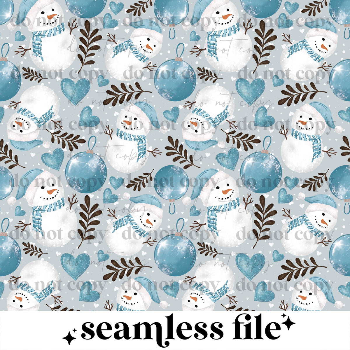 Blue Snowman seamless