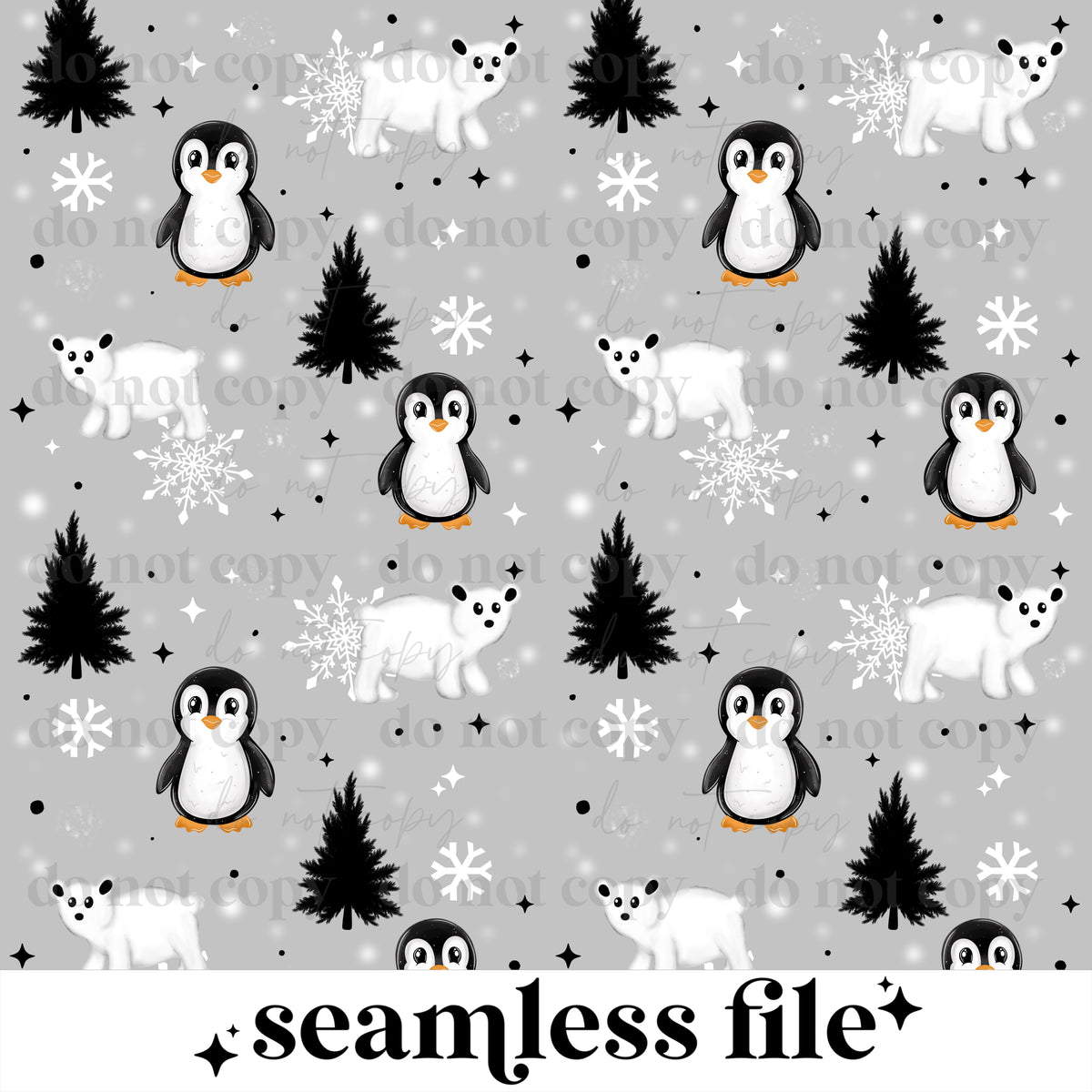 Penguin and Polar Bear Seamless