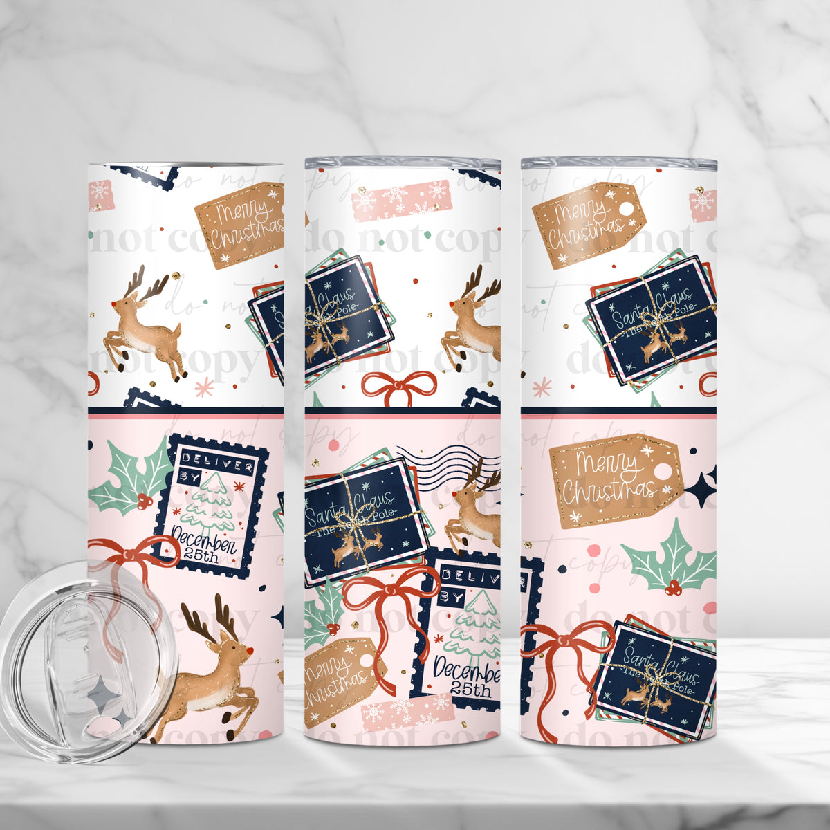 Christmas Postage 20 oz Tumbler Wrap