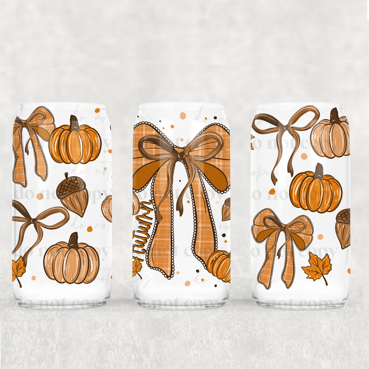Autumn bow 16oz Glass Wrap