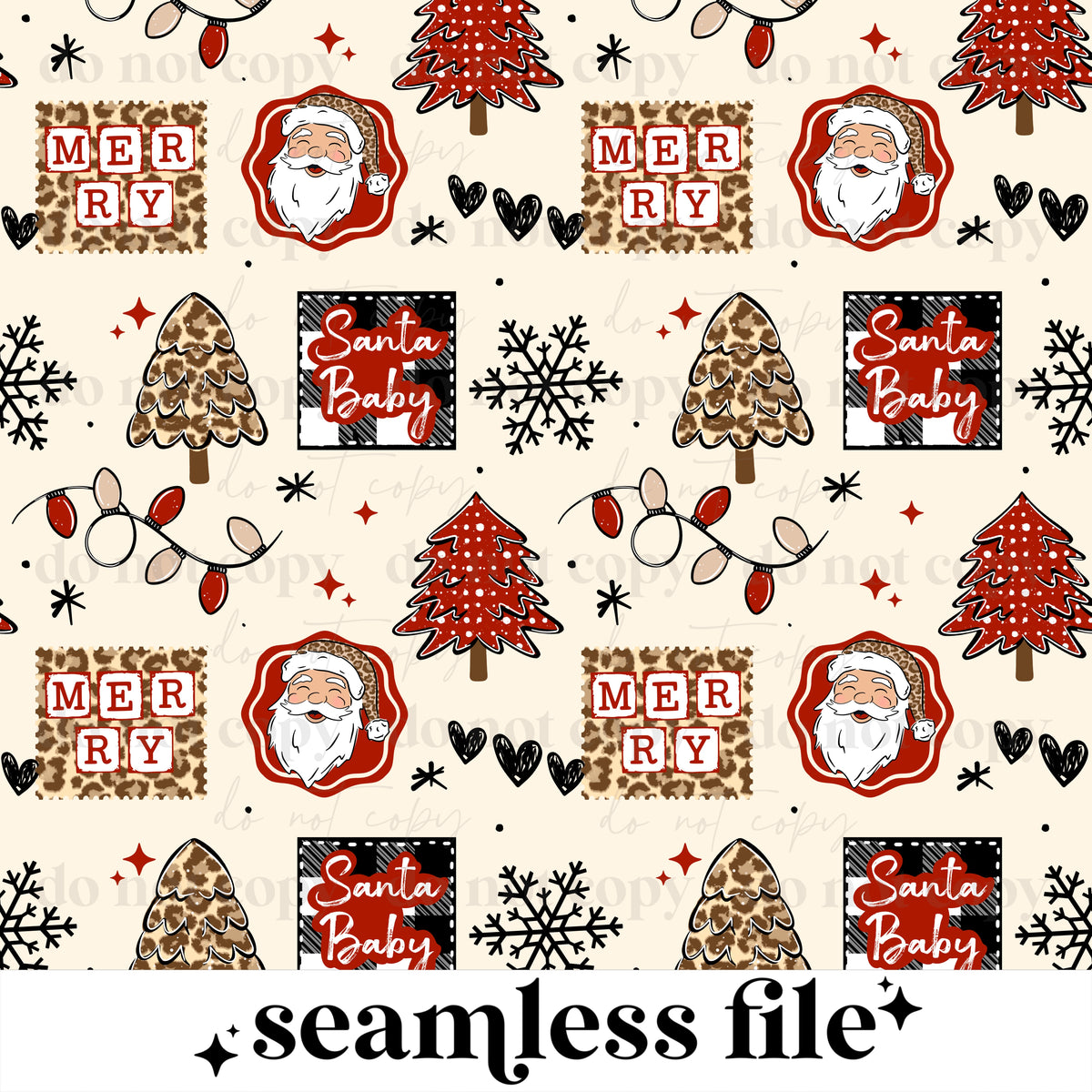 Leopard Christmas Seamless