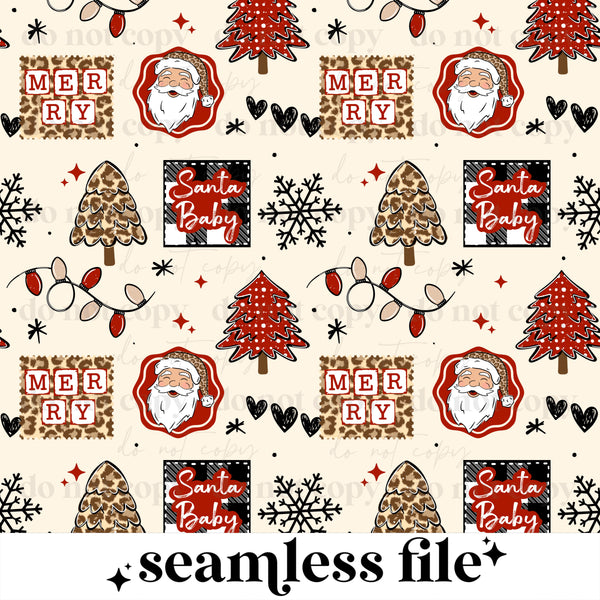 Leopard Christmas Seamless