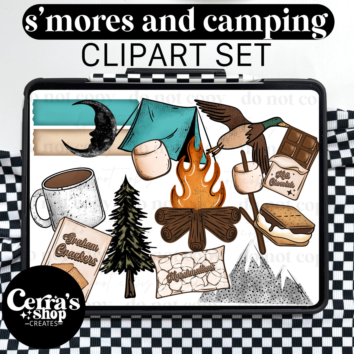 S’mores and Camping Clipart Set