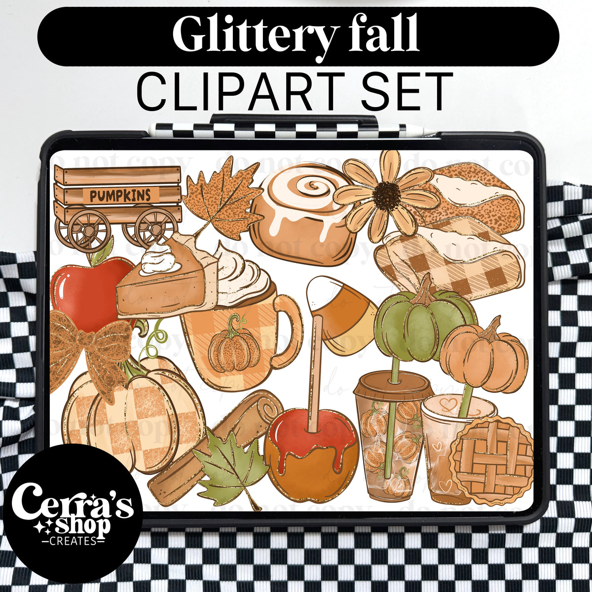 Glittery Fall Clipart Set