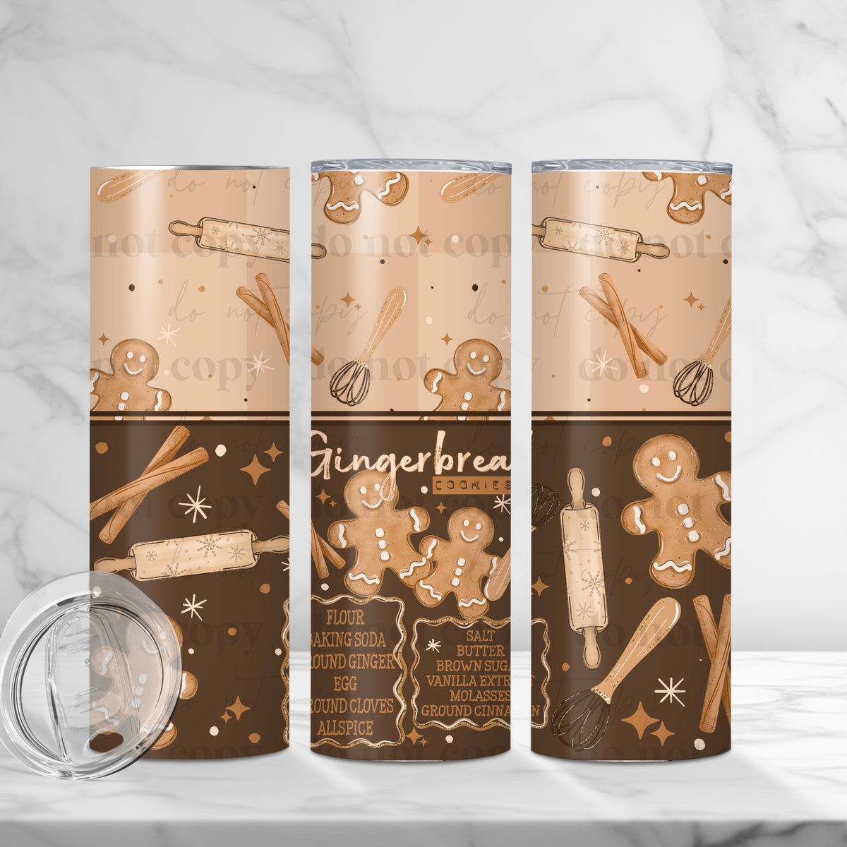 Gingerbread Recipe Tumbler Wrap