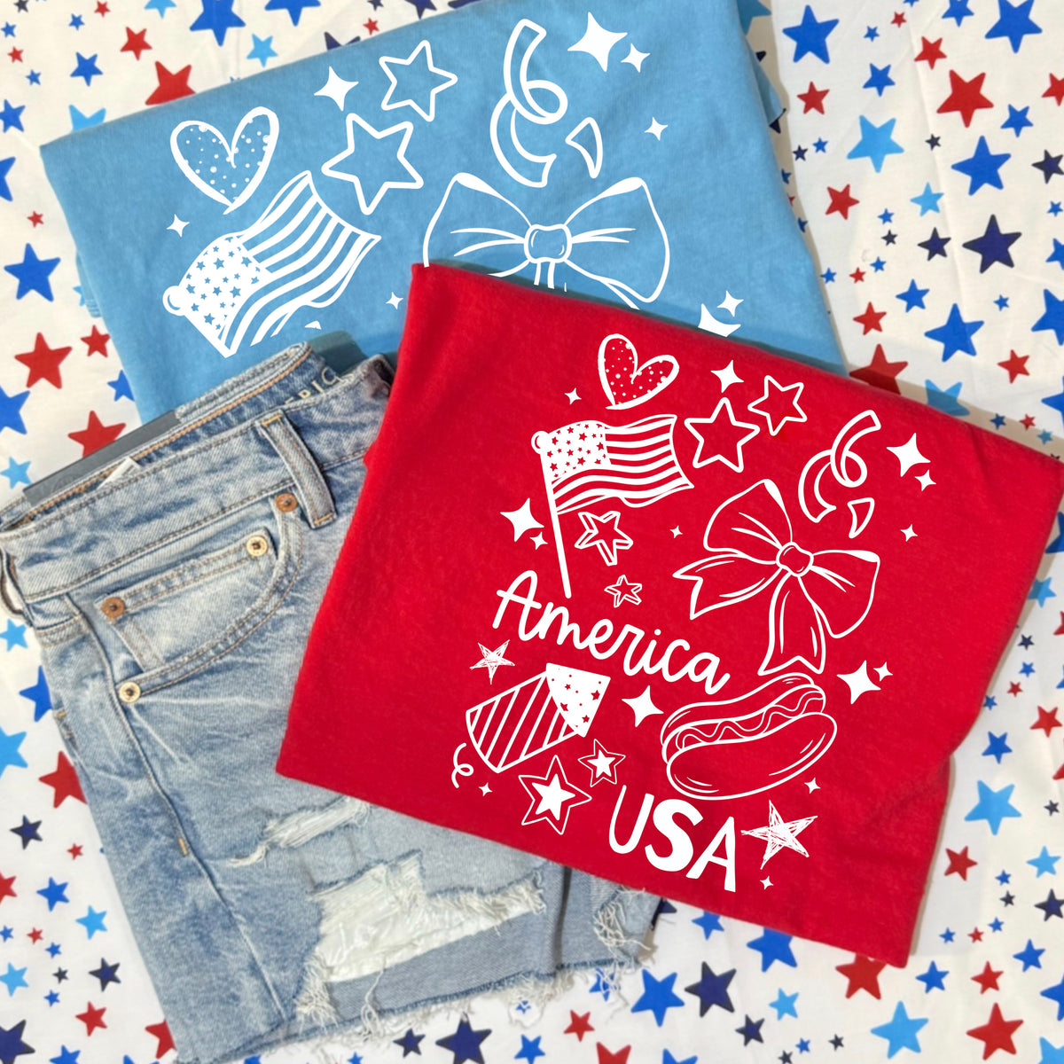 America doodles single color PNG