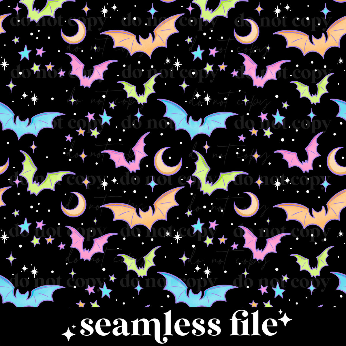 Rainbow Bats Seamless