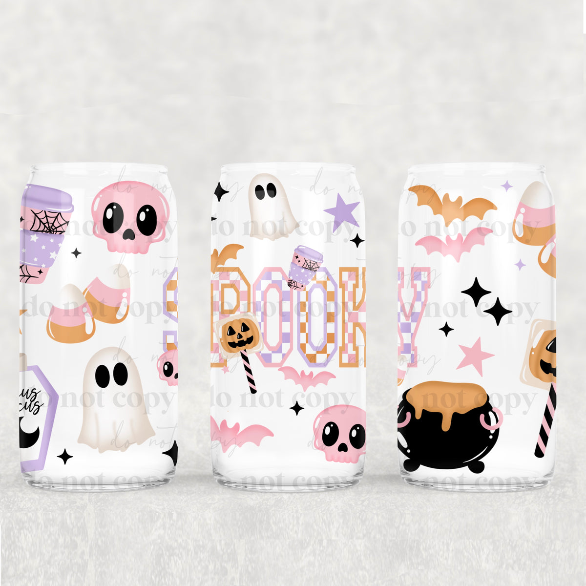 Pastel Spooky 16oz Glass Wrap