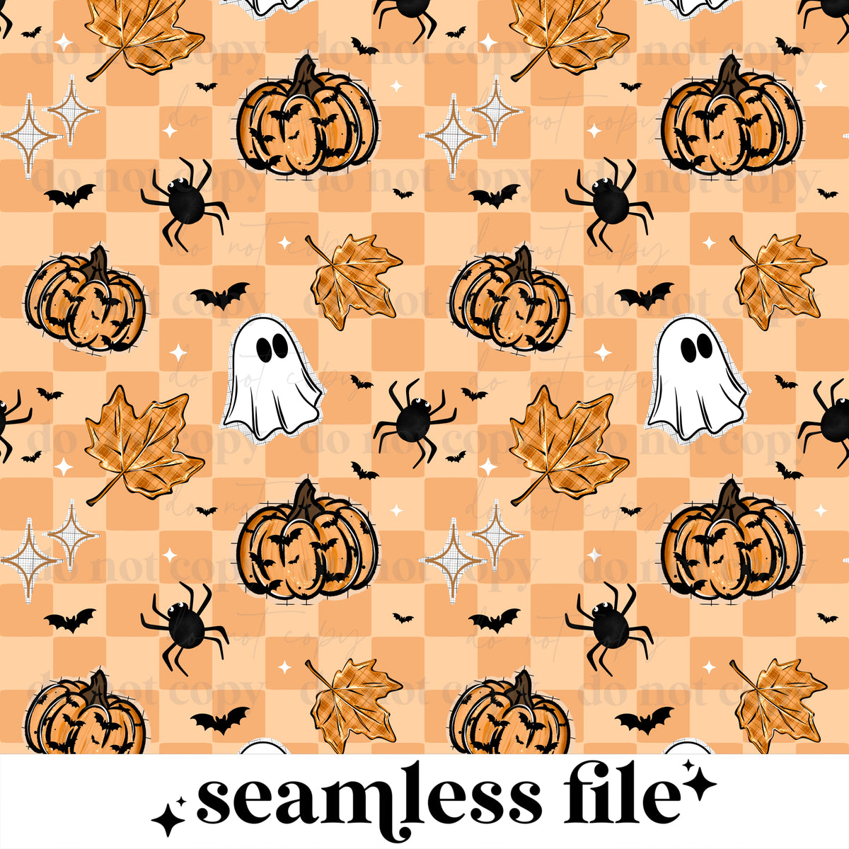 Spooky Season Checker Seamless