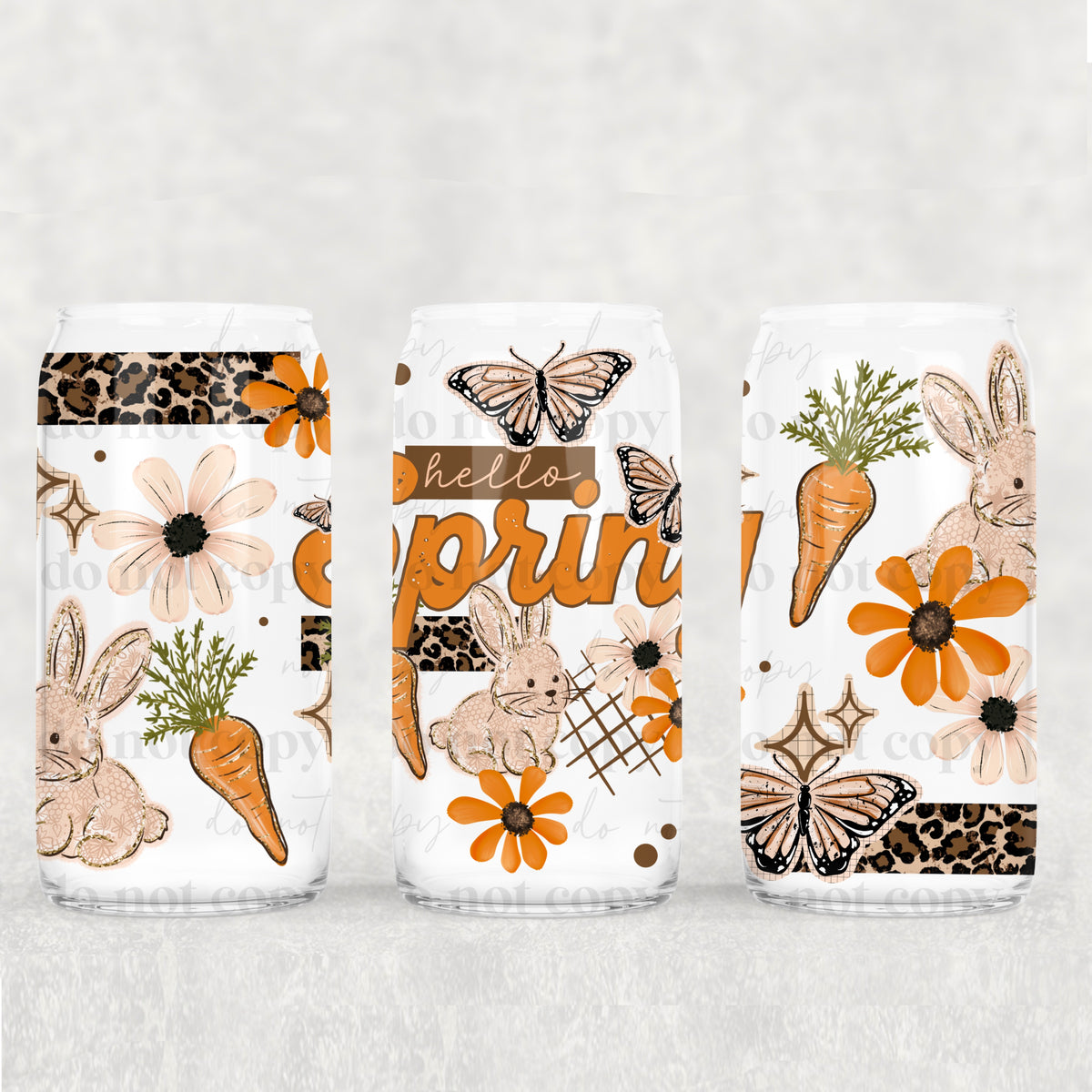 Hello Spring 16oz Glass Wrap