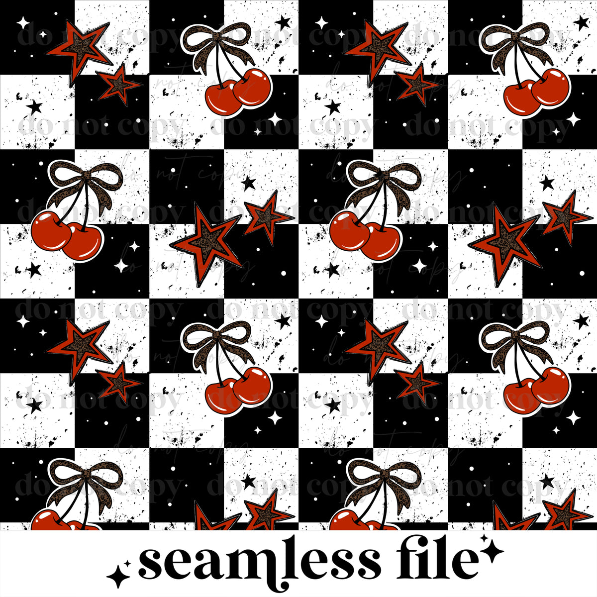 Cheetah Checker Cherries Seamless