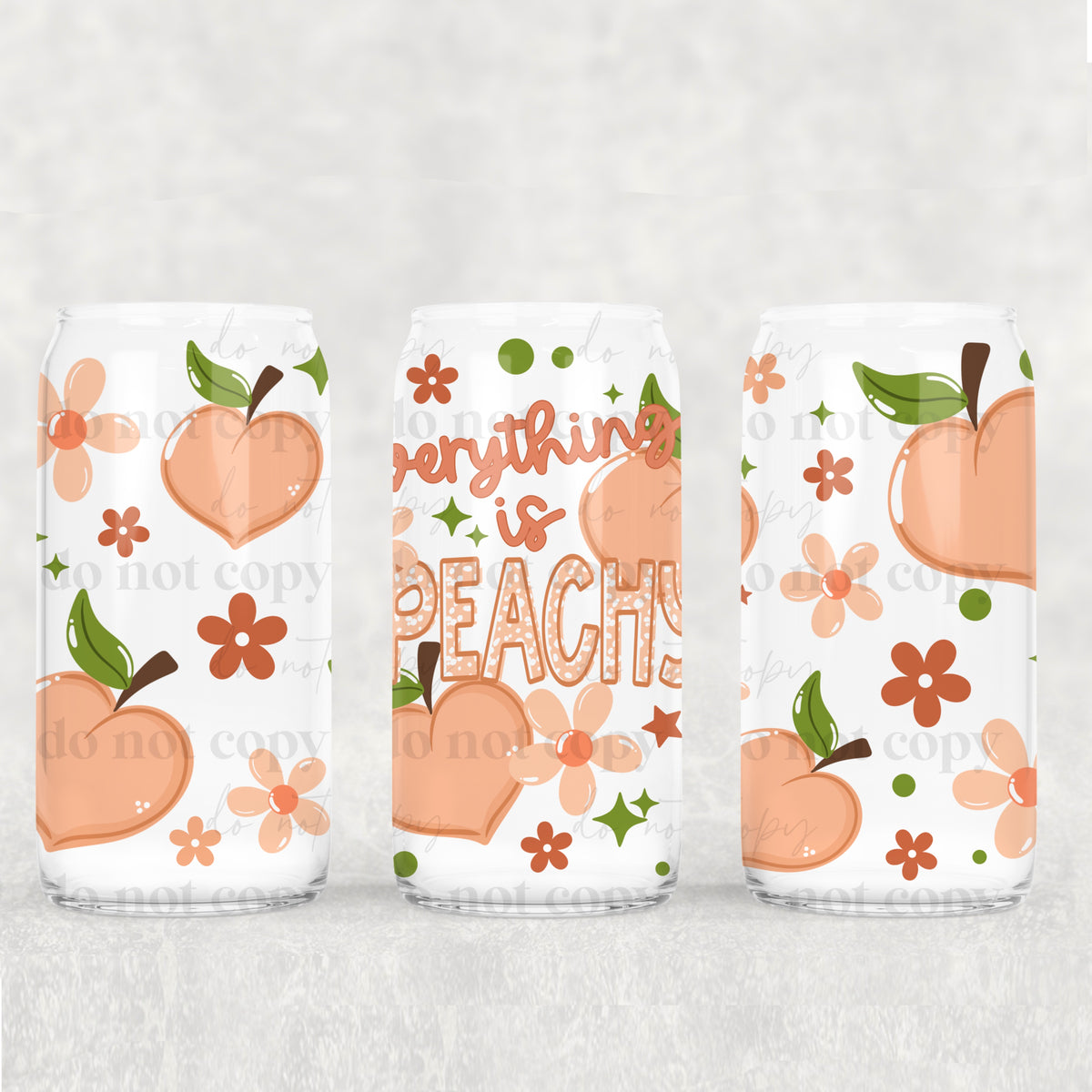 Everything is Peachy 16 Oz Glass Wrap