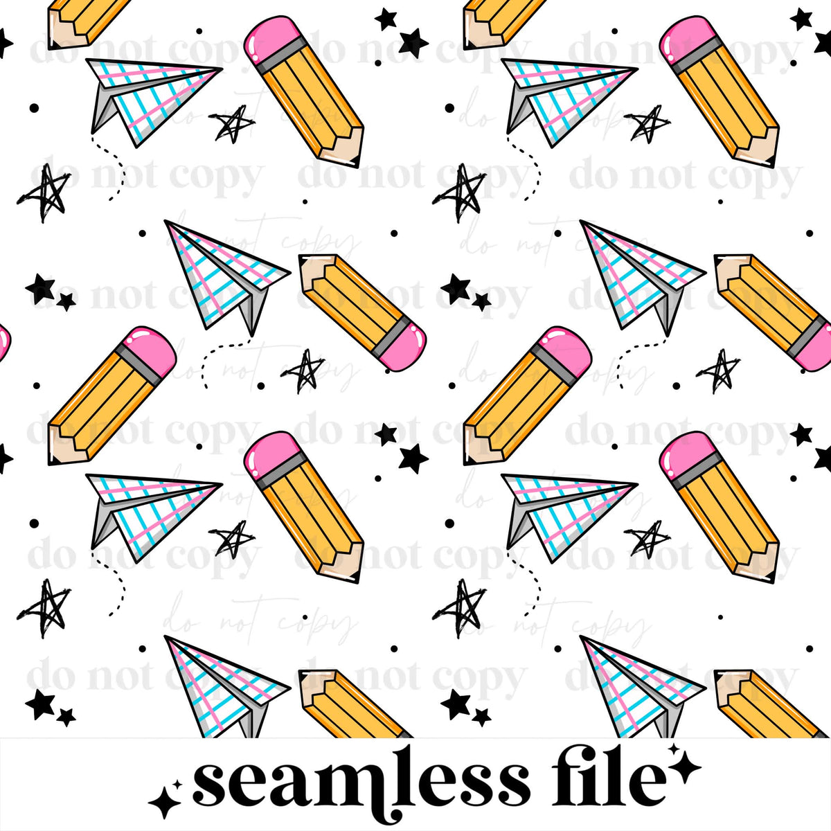 Pencil Paper Plane Seamless