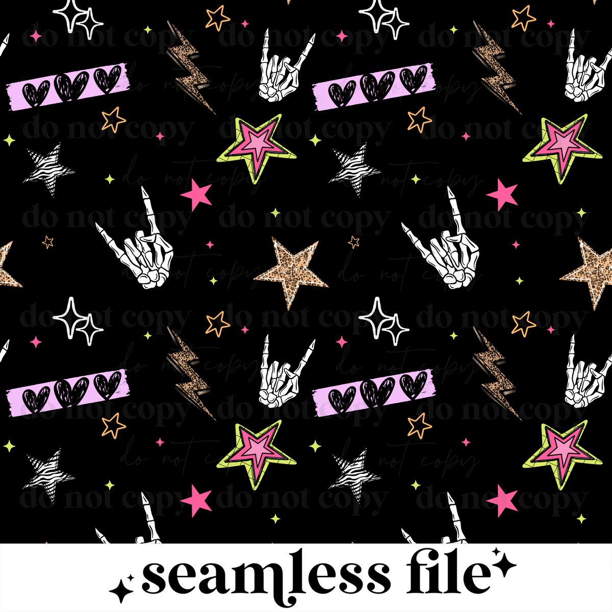 Skellie hand stars Seamless
