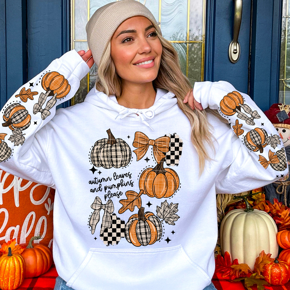 Autumn Leaves Pumpkins Please with Sleeves PNG