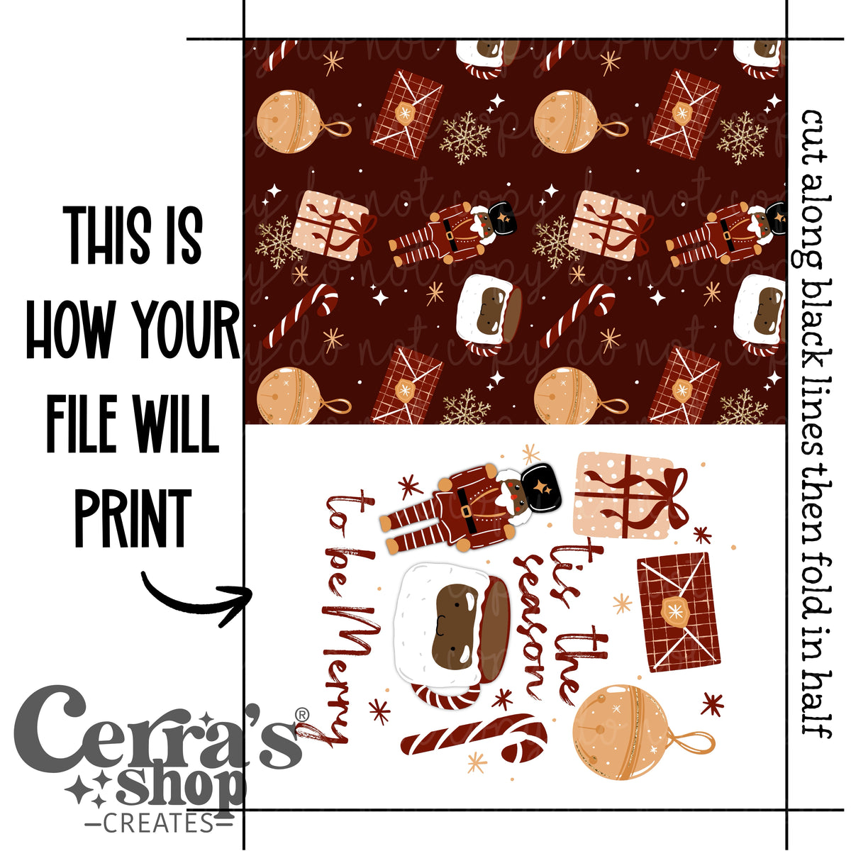 Tis The Season Printable Card: digital download