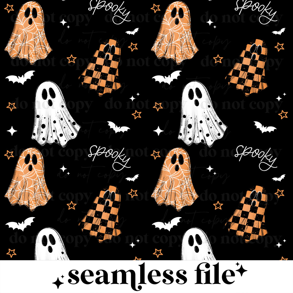 Orange Ghosts Seamless