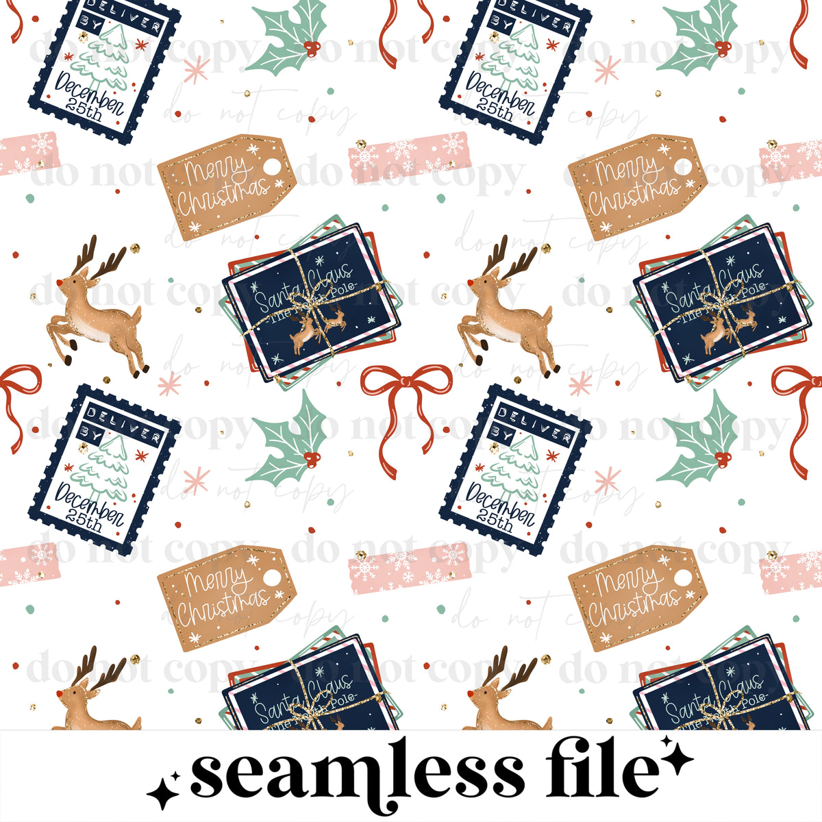 Christmas Postage Seamless
