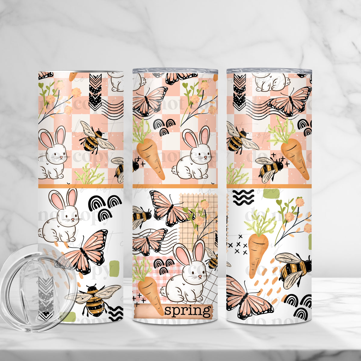 Spring Bunny and Stamps Tumbler Wrap