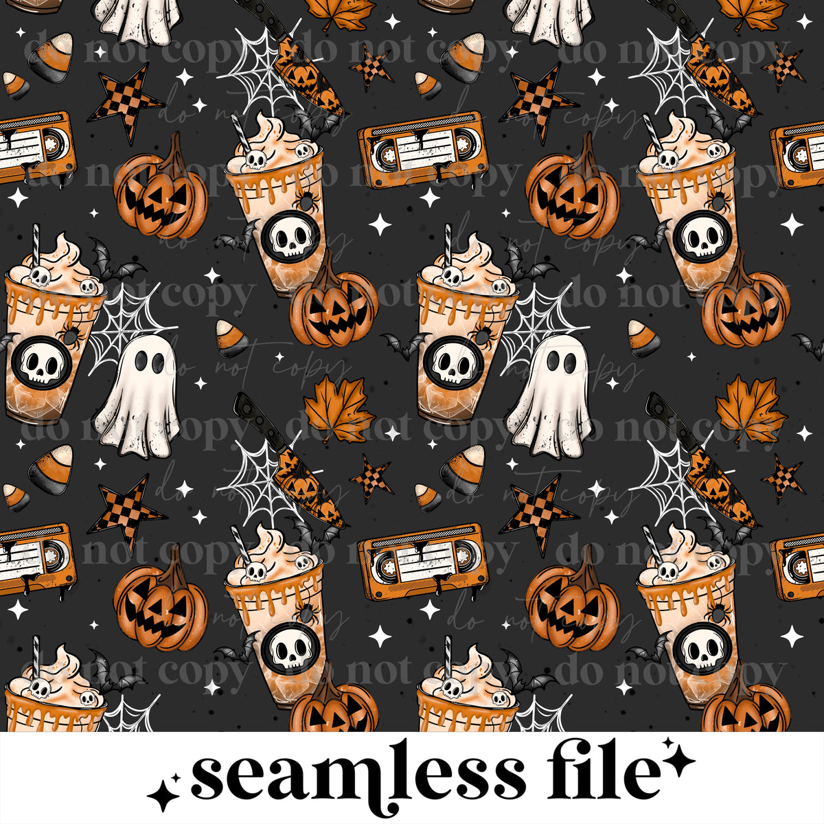 My Heart Belongs To Halloween Seamless
