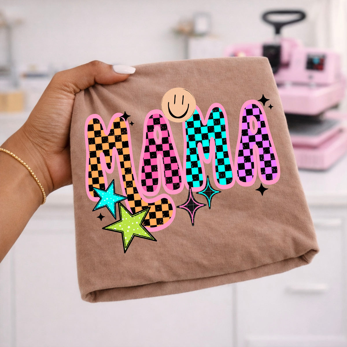 Mama Colorful Checker PNG