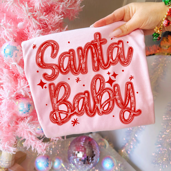 Santa Baby Lace Single Color PNG