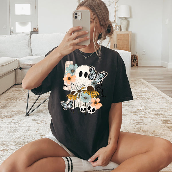 Floral ghost w/ sleeve PNG