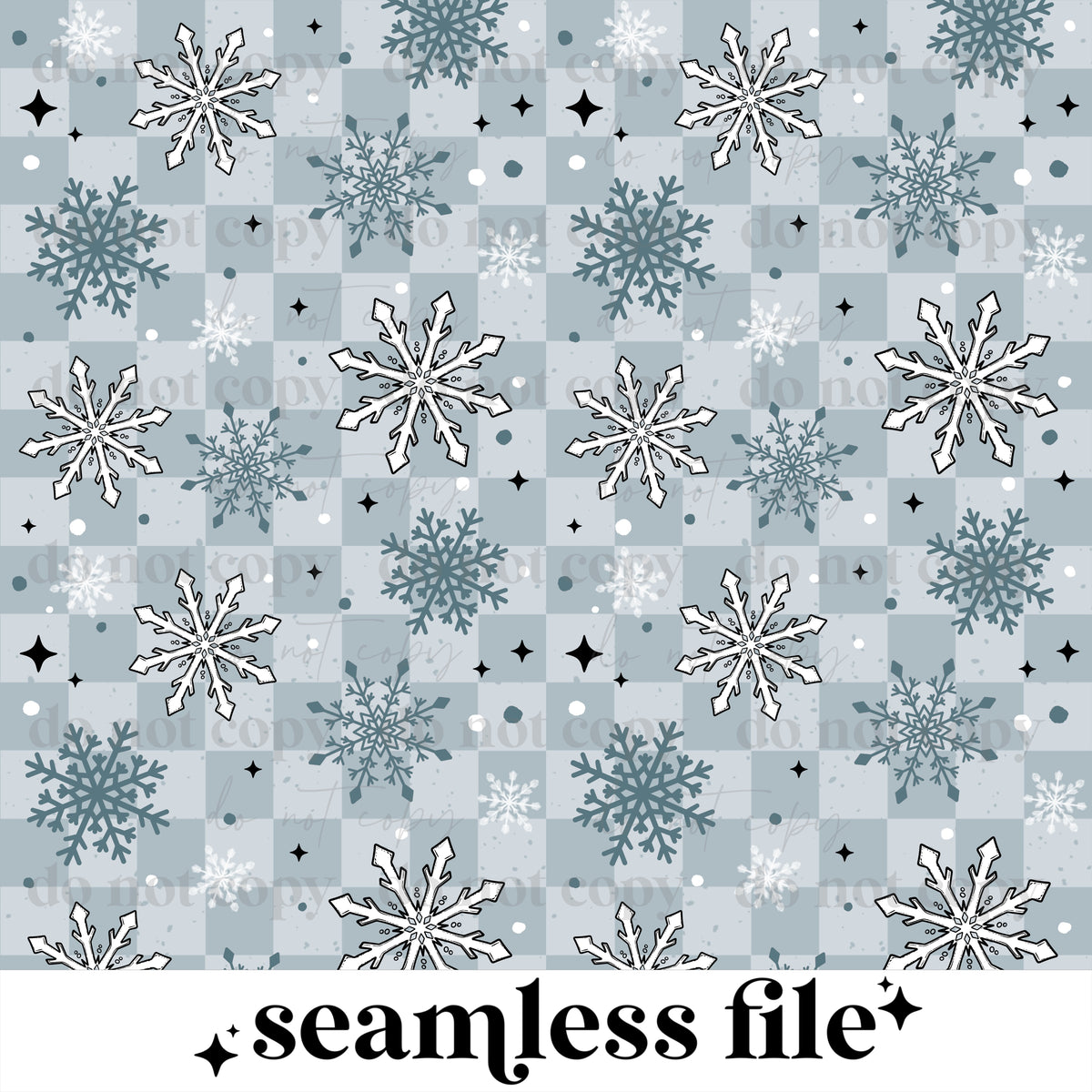 Blue Snowflake Seamless