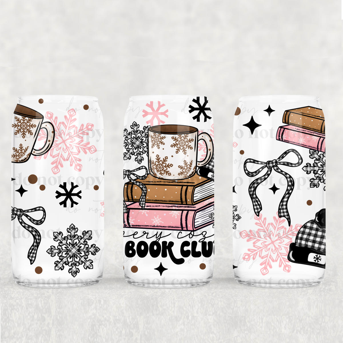 Very Cozy Book Club 16oz Glass Wrap